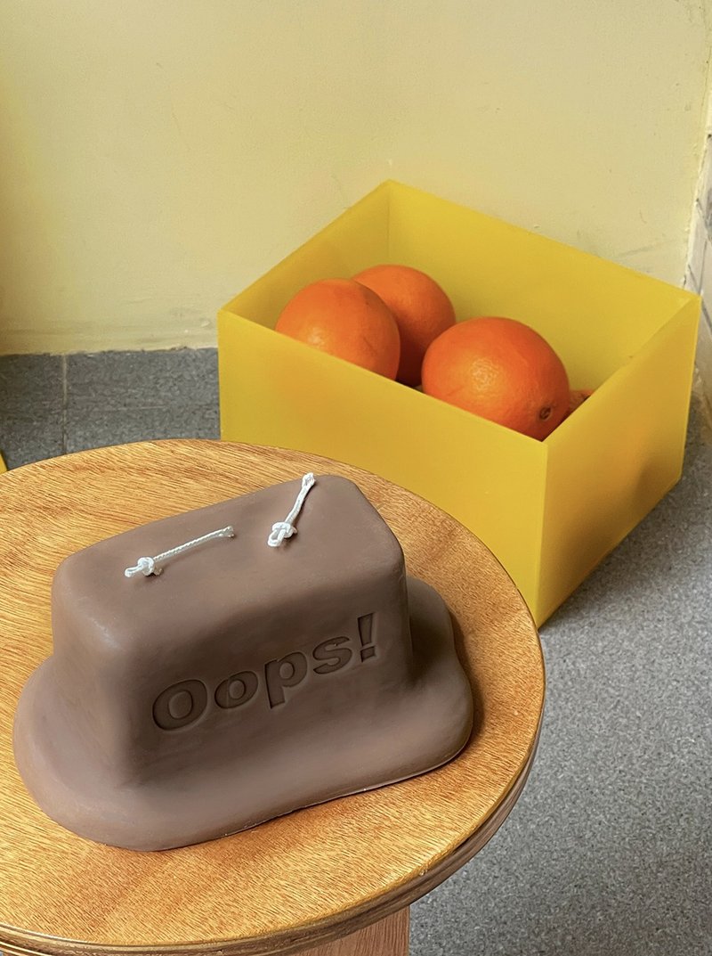 Oops! 大大的大巧克力! 手作香氛蜡烛 咖啡豆 - 蜡烛/烛台 - 蜡 黄色