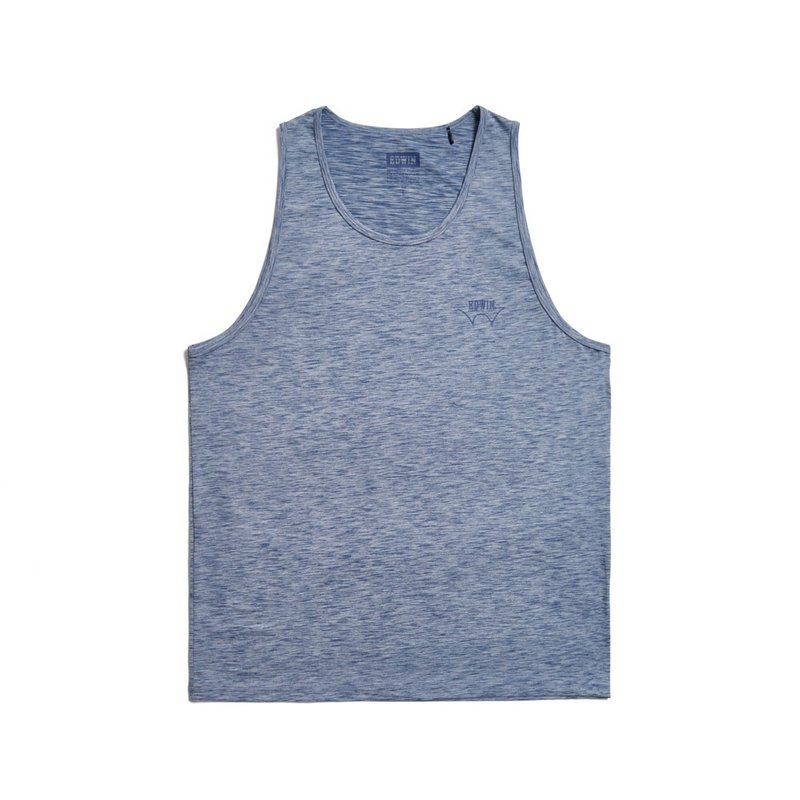 EDWIN 凉爽系列 经典印花背心-男款 (灰蓝色) #上衣 - 男装上衣/T 恤 - 棉．麻 灰色