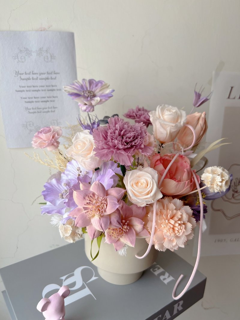 【升迁花礼】flower-of-life 温柔记事 日本永生花 荣升花礼 - 干燥花/捧花 - 植物．花 紫色