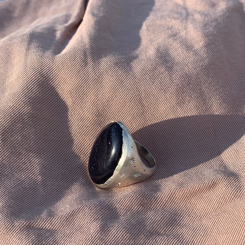 One of a kind-星空大头戒 纯银原创手工戒指 - 戒指 - 纯银 银色