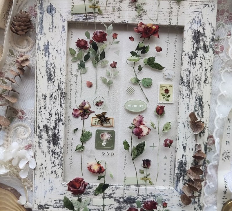 瑰影 復古薔薇集 バラ PET 和紙膠帶 - 纸胶带 - 其他材质 多色