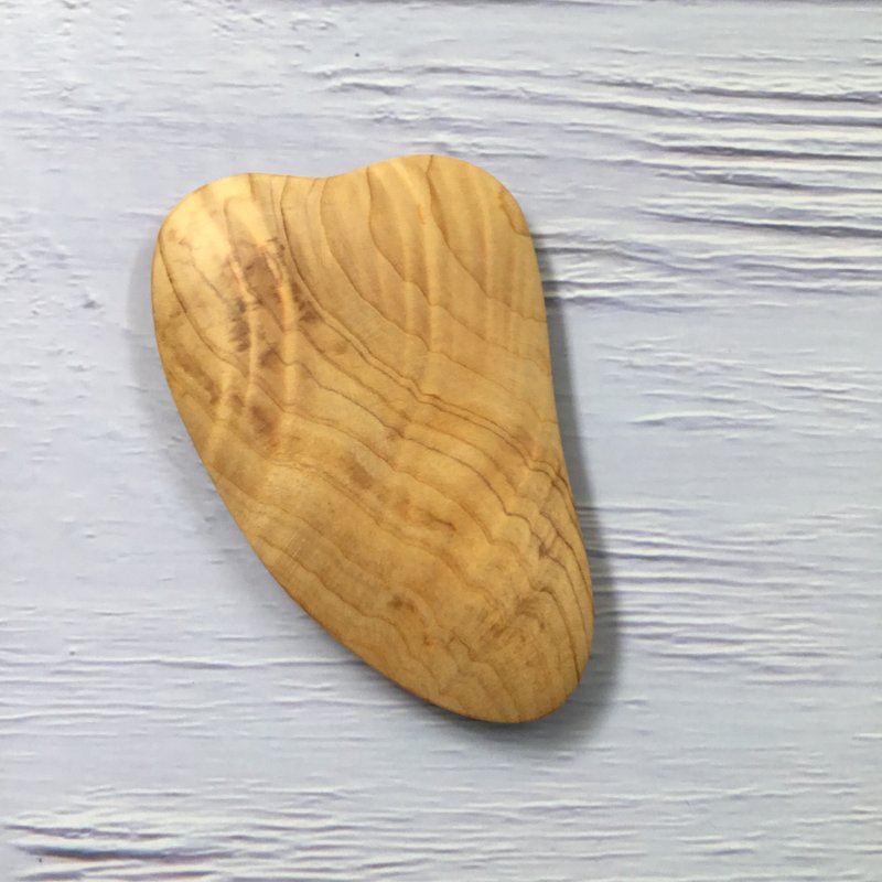 台湾桧木脸部按摩刮痧板 编号F15 - 脸部按摩/清洁工具 - 木头 咖啡色
