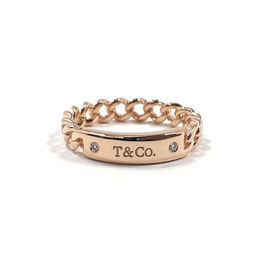 【日本直送 二手美品】9号 蒂芙尼 TIFFANY&Co. 戒指 Micro Link 2P 18K 玫瑰金/钻石 - 戒指 - 贵金属 金色