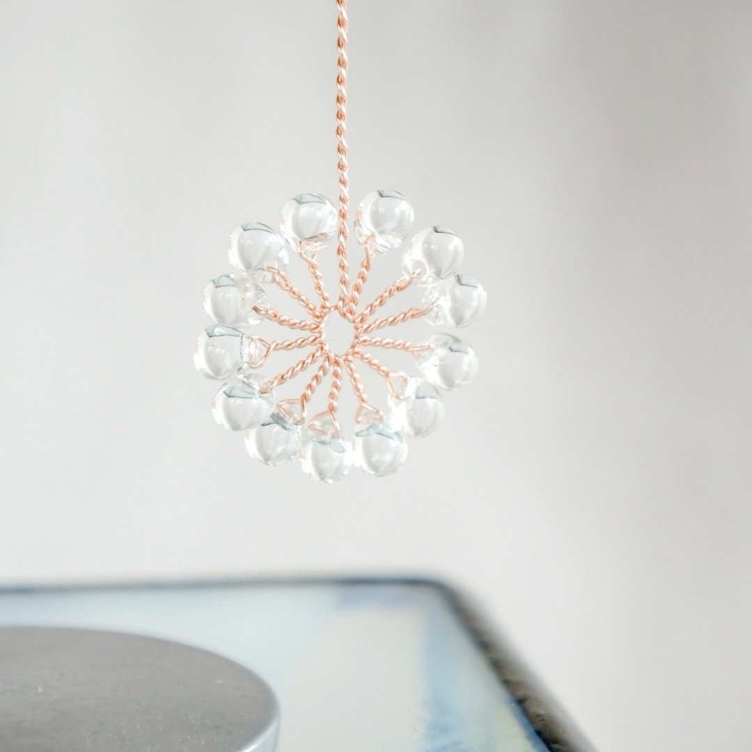 Fireworks (Pink)　wire accessory - 耳环/耳夹 - 其他金属 粉红色