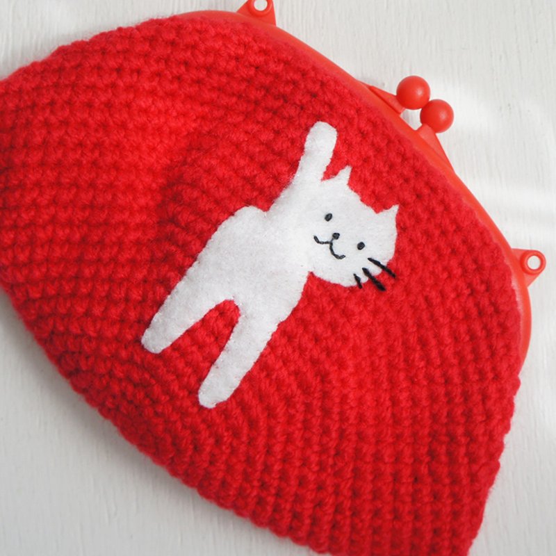 Ba-ba handmade  Crochet petit-bag  No.C1334 - 化妆包/杂物包 - 其他材质 红色