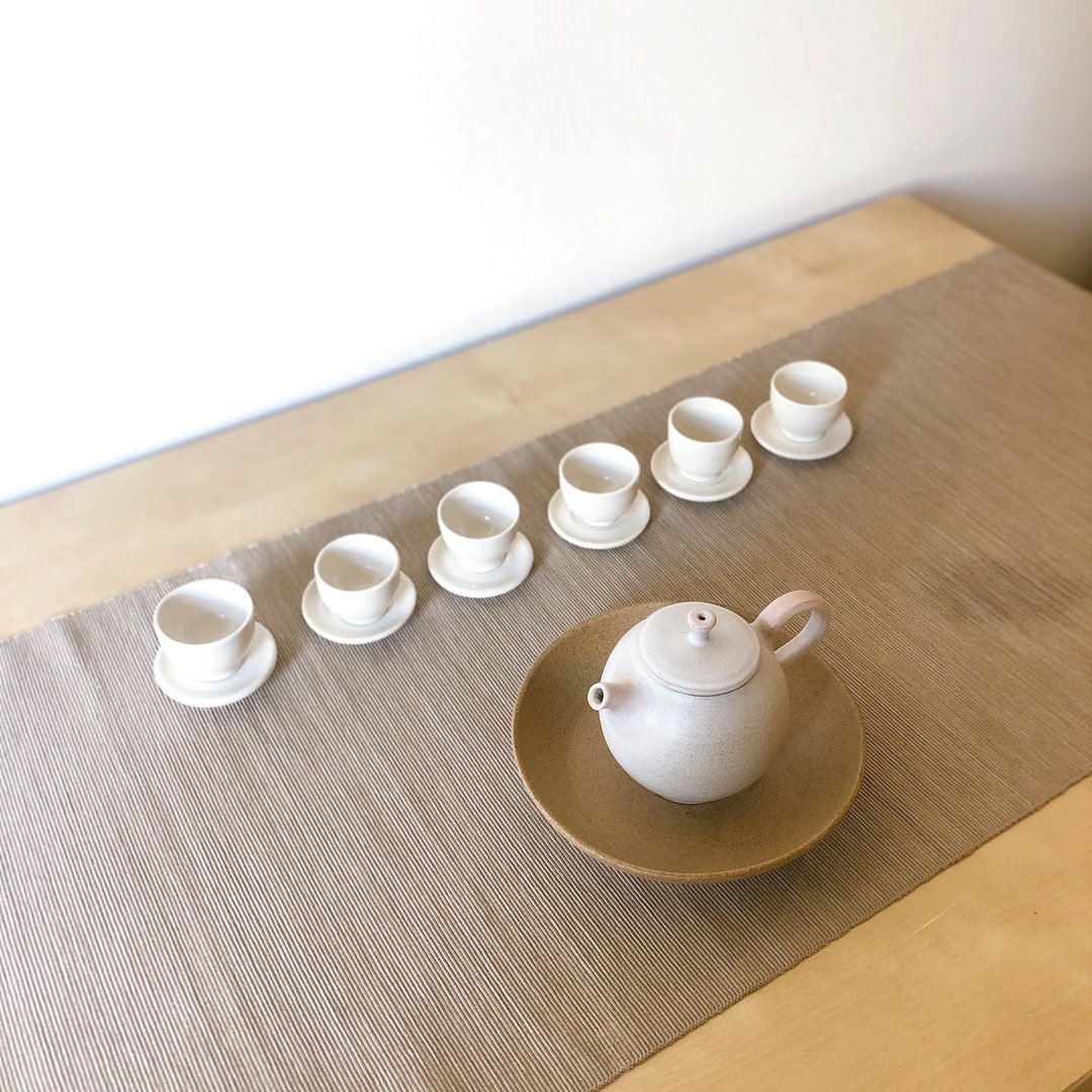 陶手作 白色迷你茶杯组 - 茶具/茶杯 - 陶 白色