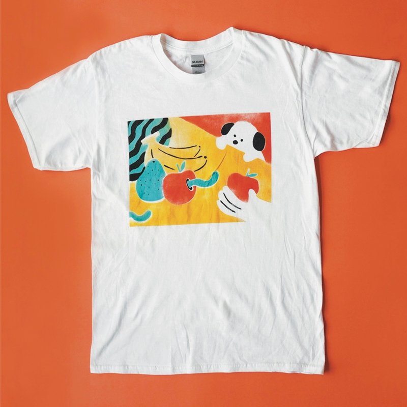 果狗插画T恤 - 女装 T 恤 - 棉．麻 多色