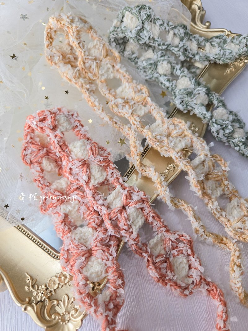 【雪恋 】手工钩织发带 - 发带/发箍 - 棉．麻 多色