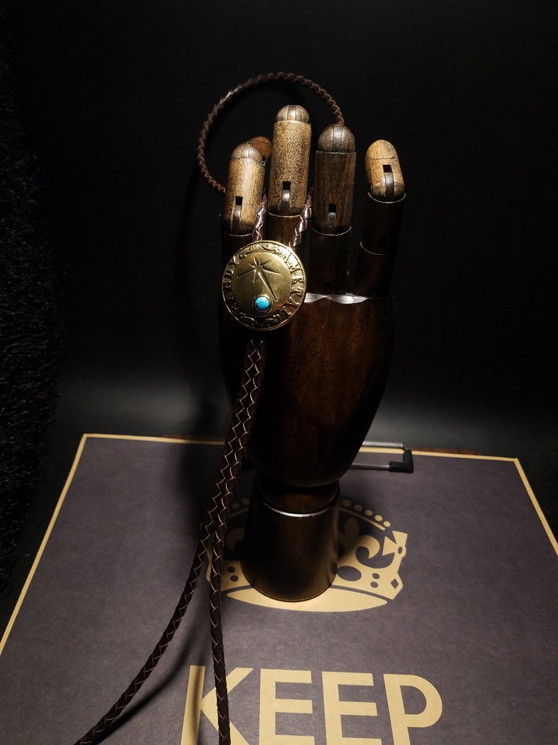 黄铜松石镶坎保罗领带西部牛仔bolotie领结 - 领带/领带夹 - 铜/黄铜 黄色