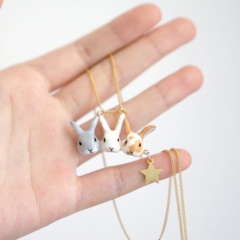 ［独角森林］兔子三兄弟 项链 - 项链 - 其他材质 