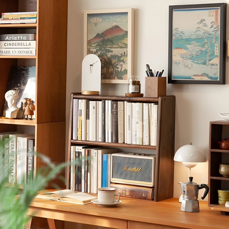 大正唯美 原木置物架 书架 樱桃木 黑胡桃 桌上 职人手作 378NS - 置物架/篮子 - 木头 咖啡色