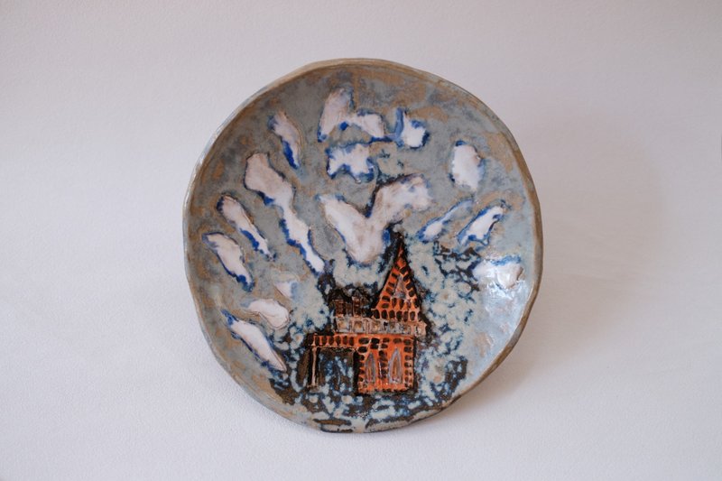 【教堂・云】盘子 - 盘子/餐盘/盘架 - 陶 多色