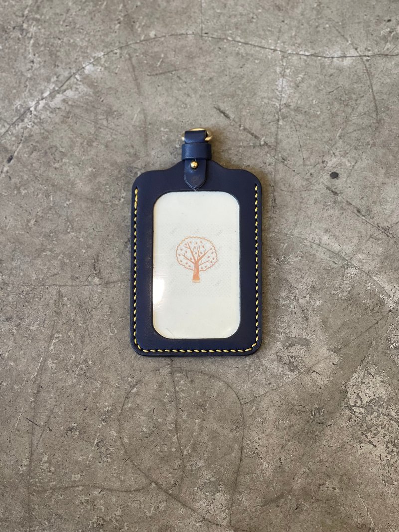 【Mini5】直式识别证 / (不含颈绳/吊绳)可另购 (蓝色) - 证件套/卡套 - 真皮 