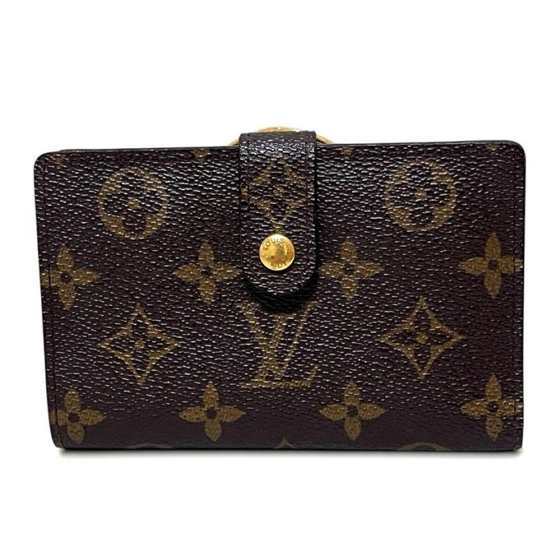 正品 Louis Vuitton 路易威登 Porte Monnaie Billet Viennois 压扣式 对折短夹 Monogram M61663 二手 - 皮夹/钱包 - 其他材质 咖啡色
