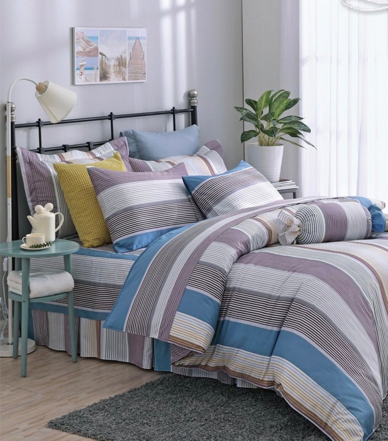 【R866 希腊闲情】100% 40支精梳棉 平被/被单 - 寝具 - 棉．麻 蓝色