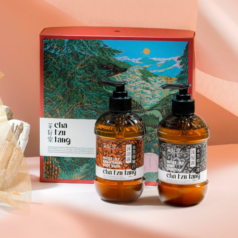 茶籽堂 年度版画礼盒(雾绯红) 水芙蓉发身双入组 - 沐浴用品 - 植物．花 粉红色