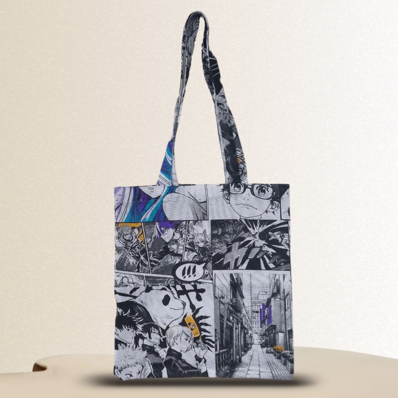 耐用可重复使用的手提袋  棉布制成的环保购物袋 - 侧背包/斜挎包 - 棉．麻 白色