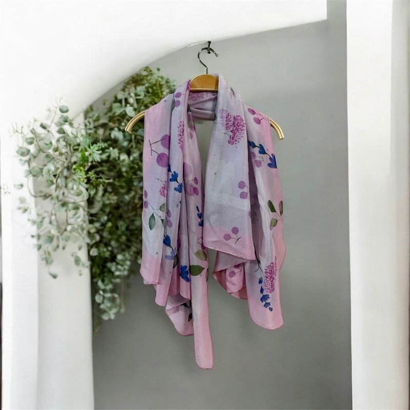 Me time系列2 - . 花雨 120cm棉柔大方巾 温柔粉色 - 围巾/披肩 - 棉．麻 