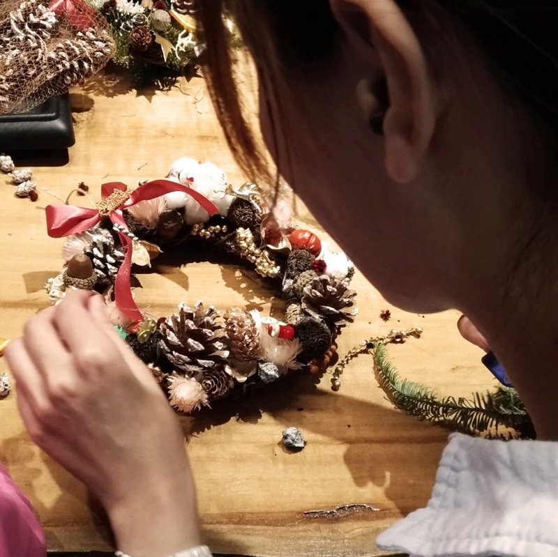 圣诞花圈 体验课程 - 植栽 - 植物．花 
