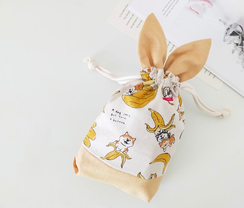 柴圆滚滚 小怪兽袋/束口袋/手机包/随身包 - 化妆包/杂物包 - 棉．麻 