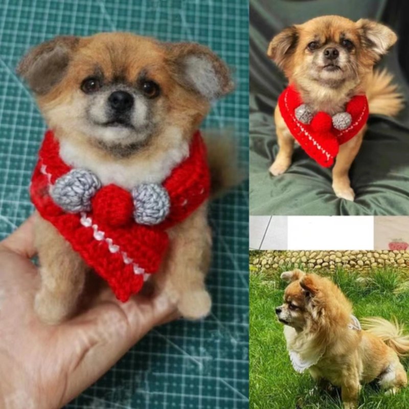 定制 逼真犬 毛孩 宠物 泰迪 羊毛毡 娃娃 似颜绘 纪念 狗狗 e9 - 玩具 - 羊毛 多色