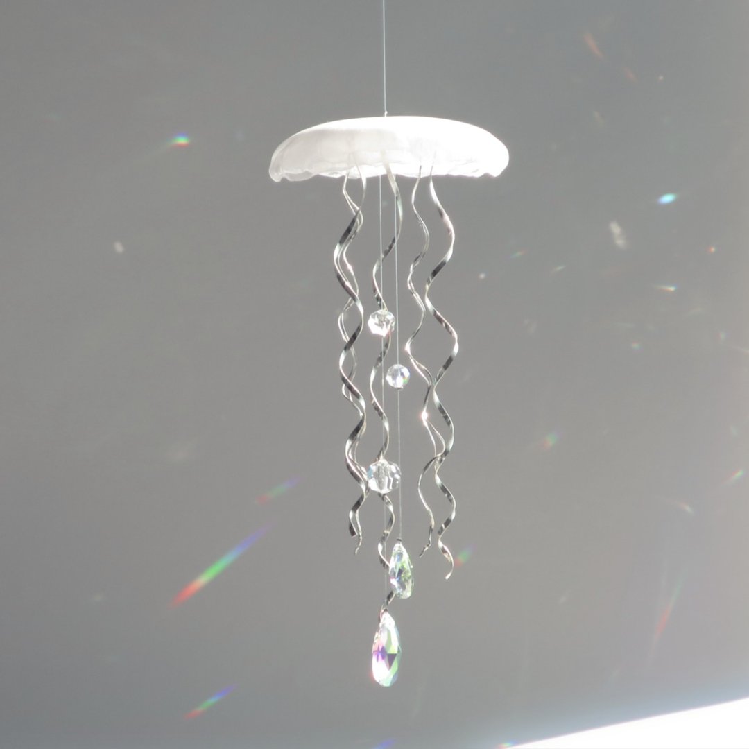 水母水晶挂饰- Jellyfish Suncatcher - 1pc - 摆饰 - 水晶 银色