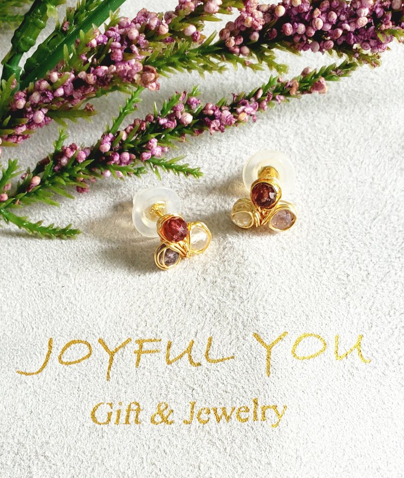 天然宝石耳环 - 耳环/耳夹 - 宝石 