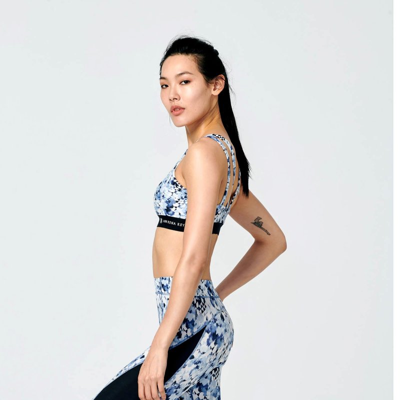 双肩带运动内衣 - 几何 - 女装运动内衣 - 尼龙 多色