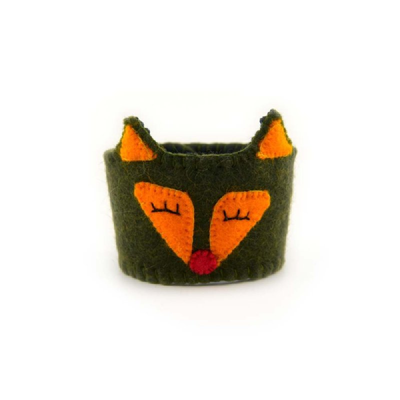 【吉尔吉斯】羊毛毡狐狸杯套-墨绿 - 随行杯提袋/水壶袋 - 羊毛 绿色