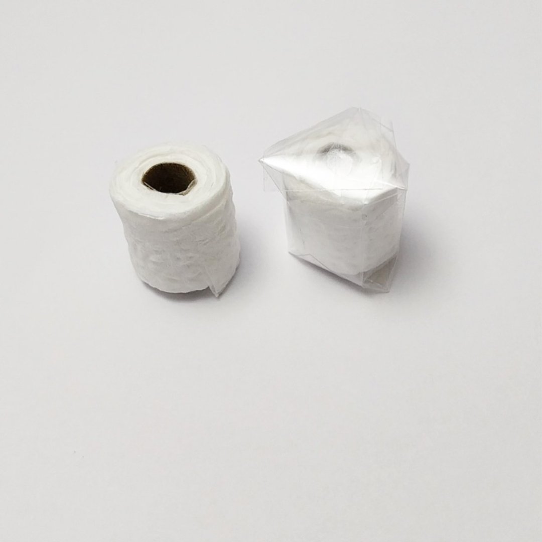3 mini tissues, miniature items, mini toilet paper dollhouse toys - 摆饰 - 纸 白色