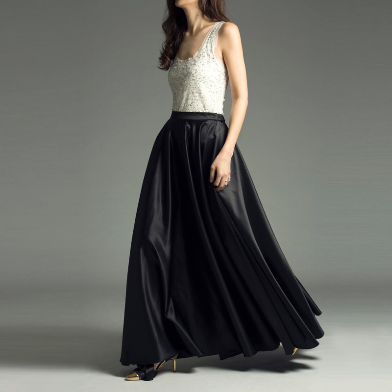 Maxi Skirt / Pinkoi独家贩售 - 裙子 - 聚酯纤维 黑色