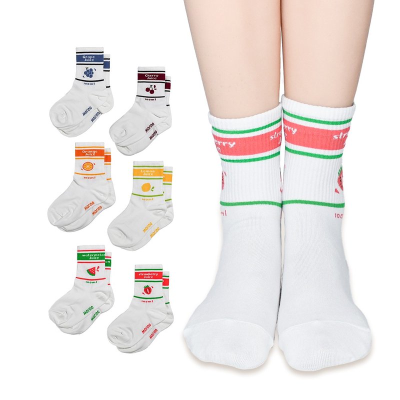 【MORINO】(3双组)抗菌造型个性女袜/果汁 - 袜子 - 其他材质 白色