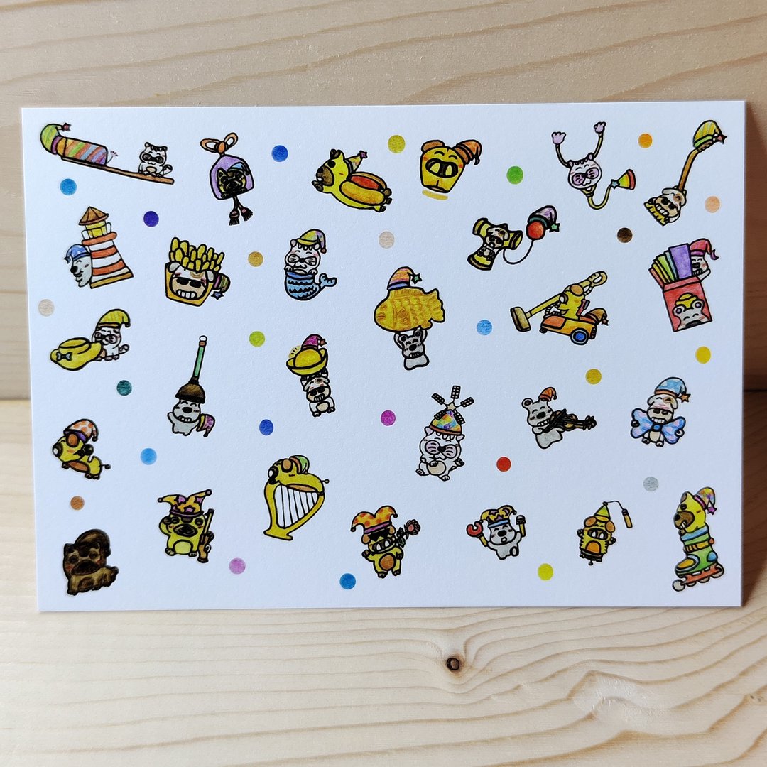 明信片 / 卡片 / 插画卡片 / 生日贺卡 生日快乐每一天 二月寿星 - 卡片/明信片 - 纸 多色
