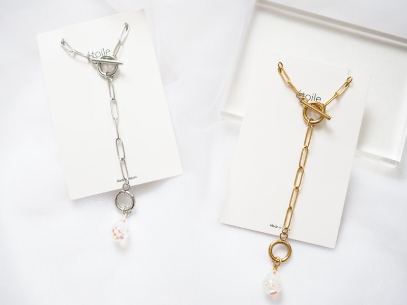 Swarovski 水滴造型项链 SDN-03 - 项链 - 树脂 白色