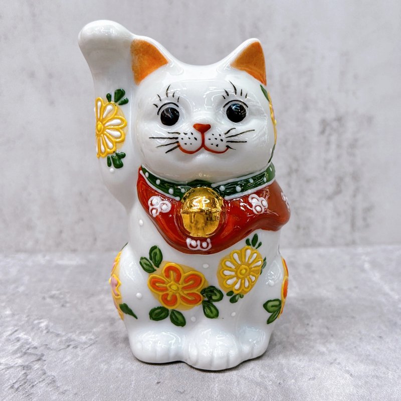 【花福满堂】日本九谷烧招财猫 | 花盛4号 - 摆饰 - 瓷 白色