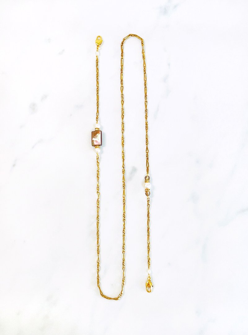 Minertés+黑珍珠贝·眼镜链/口罩链/项链/手链+ - 项链 - 贝壳 黑色