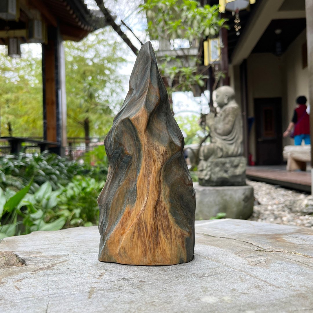 心山系列　初山　绿檀摆件收藏艺品　家饰摆件　小枯山水 - 摆饰 - 木头 绿色