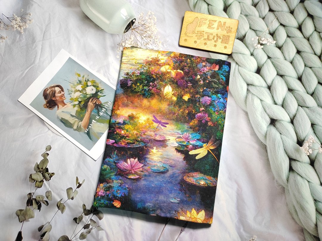油画风景系列 - 美国限量布梦幻油画风微光秘境布书套 - 布书衣 A5-25K - 书衣/书套 - 棉 