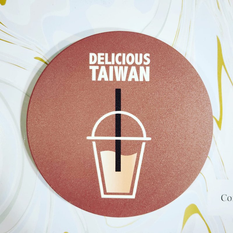 台湾 纪念品 饮料 厨具 陶瓷锅垫 陶瓷杯垫 陶瓷 耐热 抗热 锅垫 - 杯垫 - 陶 咖啡色