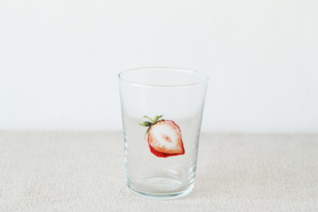 【+t企划】水果玻璃杯-草莓半颗 - 玻璃杯 - 玻璃 透明