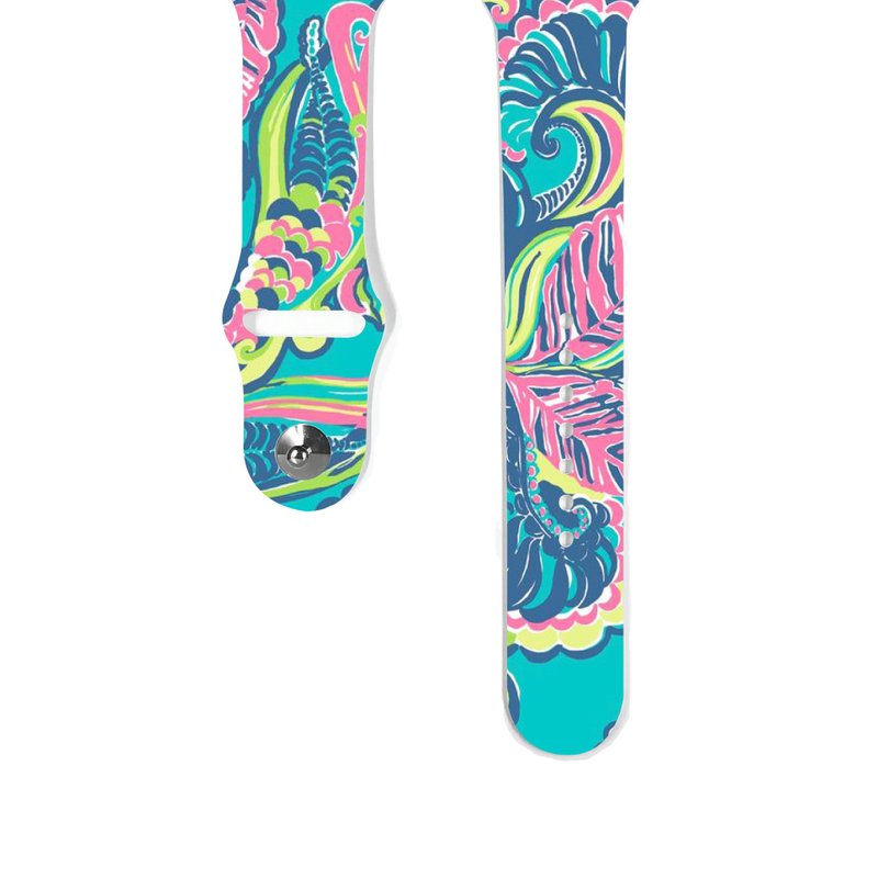 绿色曼陀罗图案 Apple Watch 运动硅胶手表带-lp003 - 表带 - 硅胶 绿色