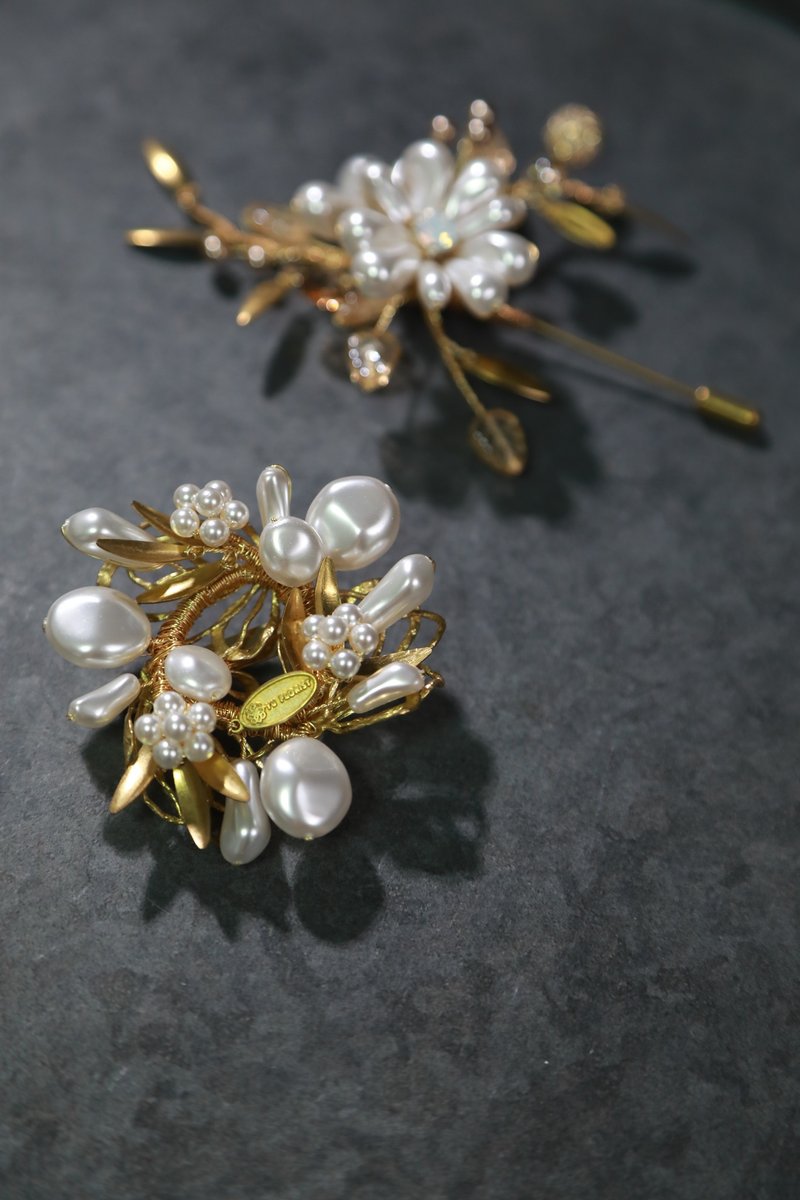 【体验】【文化币手作】手工编织珍珠胸花课程 - 金工/饰品 - 珍珠 