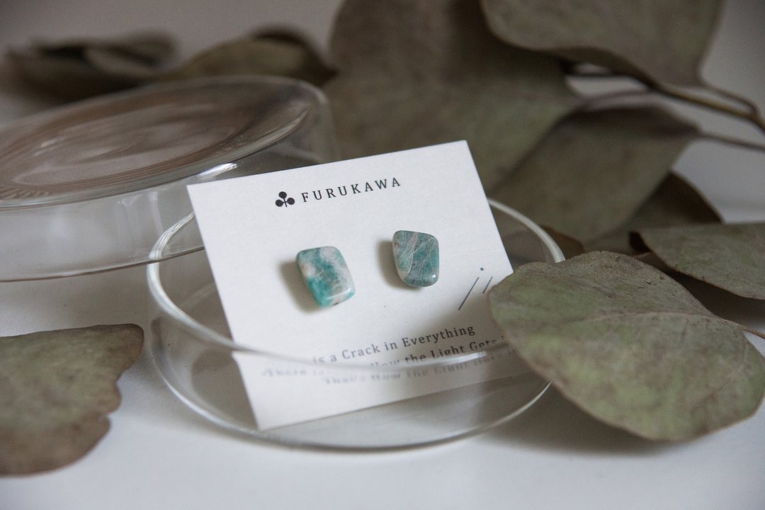 CRACK | 矿物系耳环 |  EARRINGS - 耳环/耳夹 - 玉石 蓝色