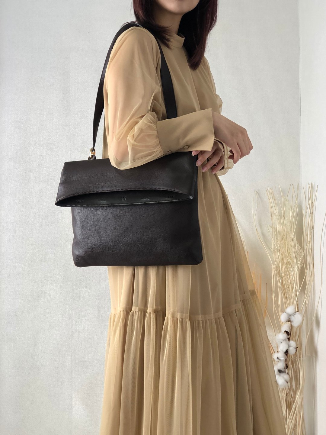 【日本直运，二手包装】LOEWE Anagram 压花皮革单肩包棕vintage 复古老款 m5285j - 侧背包/斜挎包 - 真皮 咖啡色