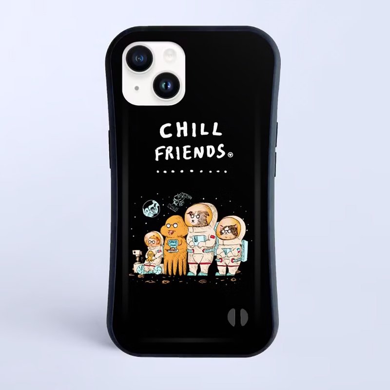 CHILL FRIENDS 宇宙漫游 / 防摔握把 iPhone 保护壳 - 手机壳/手机套 - 塑料 白色