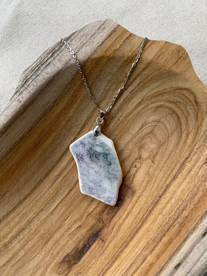 愉色 | 手工陶片项链 - 项链 - 陶 蓝色