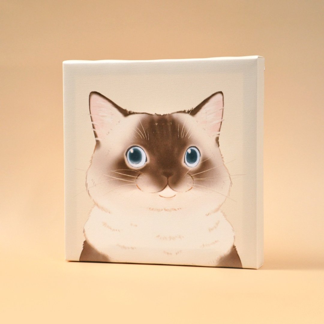 20×20cm 猫咪肖像无框画-手套色布偶猫 - 海报/装饰画/版画 - 纸 