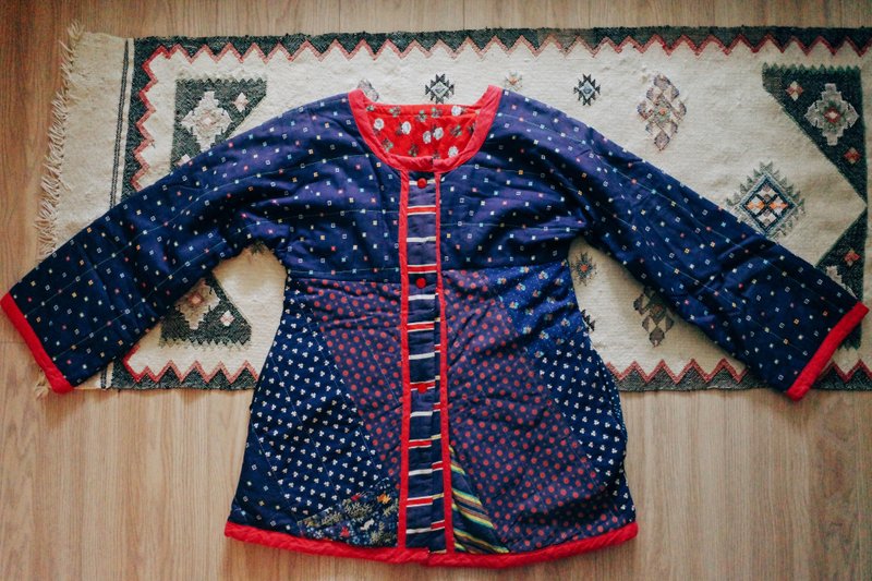 Vintage 美国拼布贴布绣棉袄双面外套 - 女装休闲/机能外套 - 棉．麻 