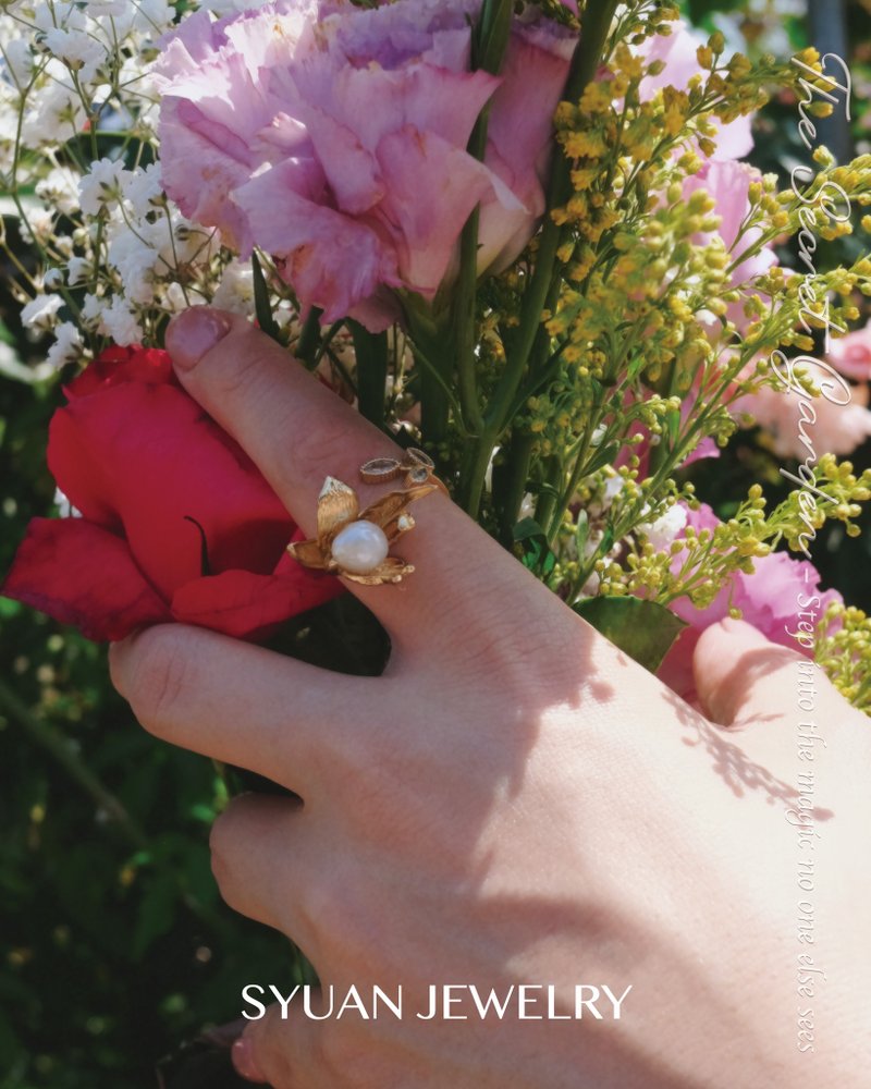 Poise内敛优雅天然淡水珍珠戒指生日 礼物情人节 - 戒指 - 其他金属 