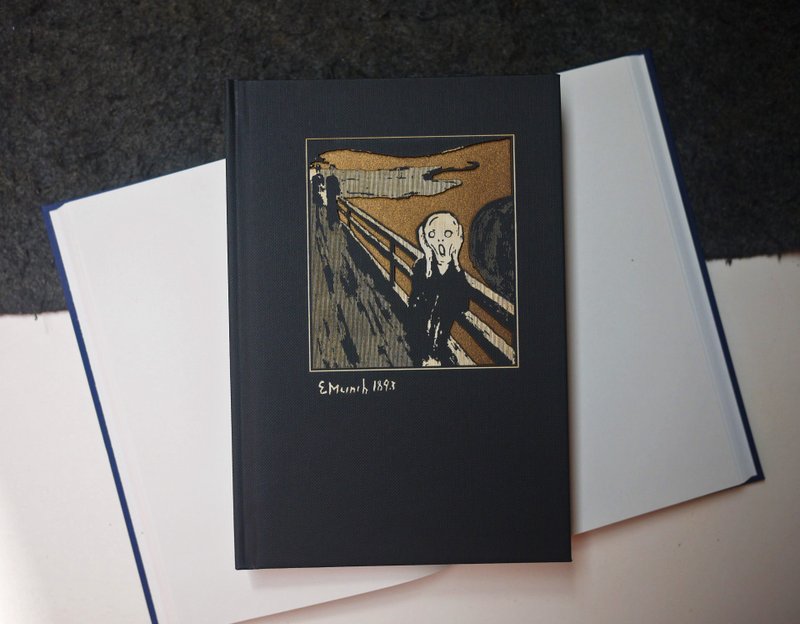 定制商品 雷射雕刻 名画笔记书-呐喊 可雕刻文字姓名 - 笔记本/手帐 - 纸 黑色